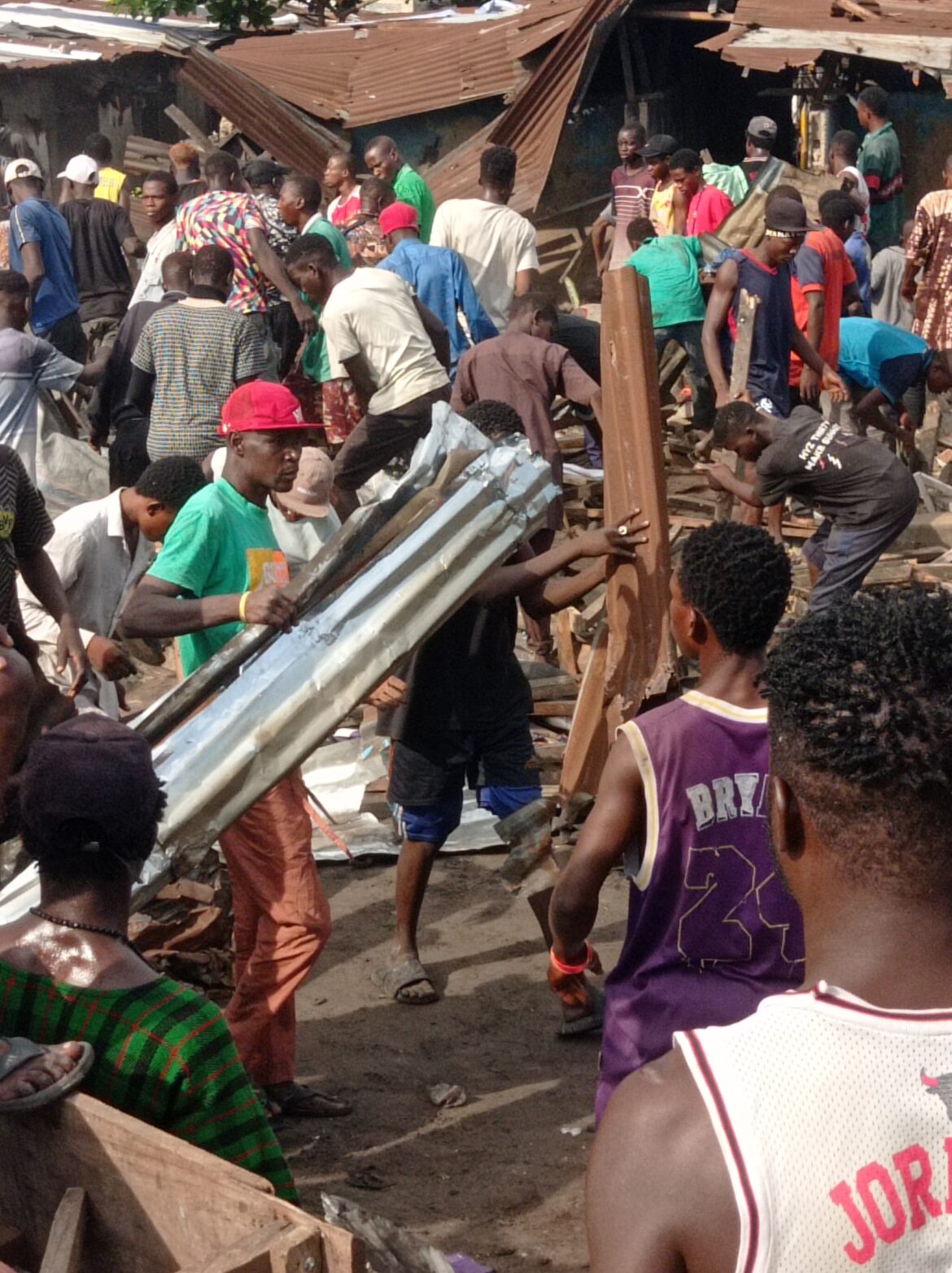 Property demolition operation in Lagos