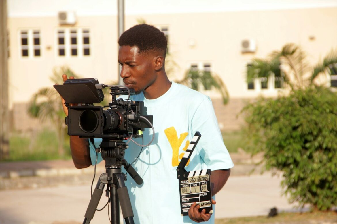 Film camera on a production set illustrating Nollywood filmmaking.