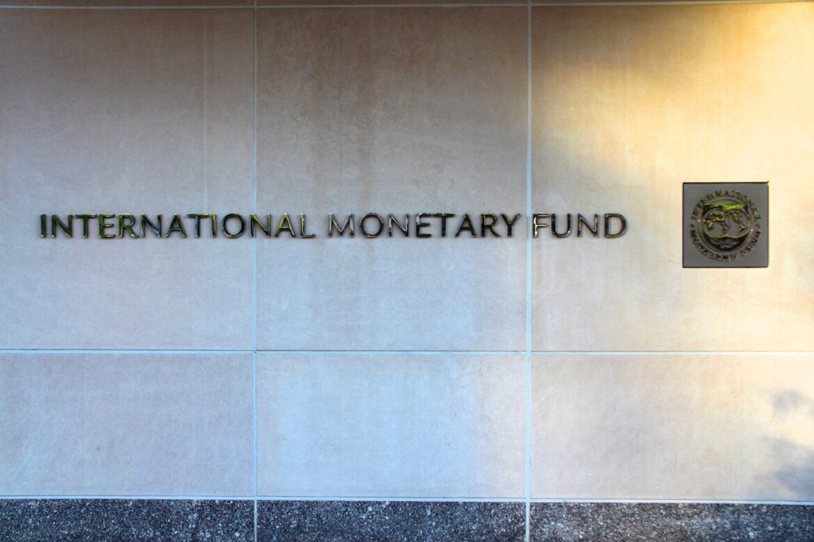 The International Monetary Fund headquarters building in Washington, DC.